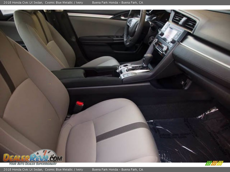 2018 Honda Civic LX Sedan Cosmic Blue Metallic / Ivory Photo #24