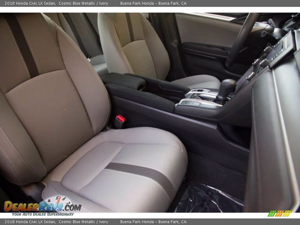 2018 Honda Civic LX Sedan Cosmic Blue Metallic / Ivory Photo #25