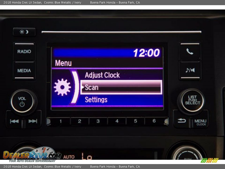 2018 Honda Civic LX Sedan Cosmic Blue Metallic / Ivory Photo #26