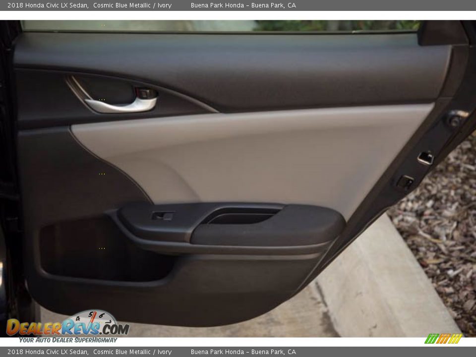 2018 Honda Civic LX Sedan Cosmic Blue Metallic / Ivory Photo #32