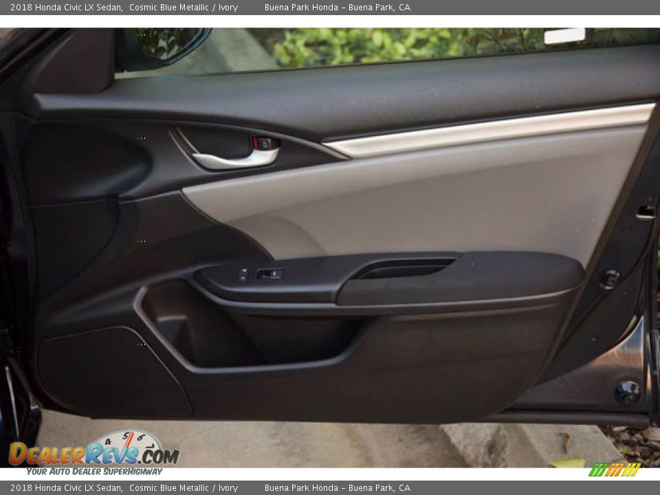 2018 Honda Civic LX Sedan Cosmic Blue Metallic / Ivory Photo #33