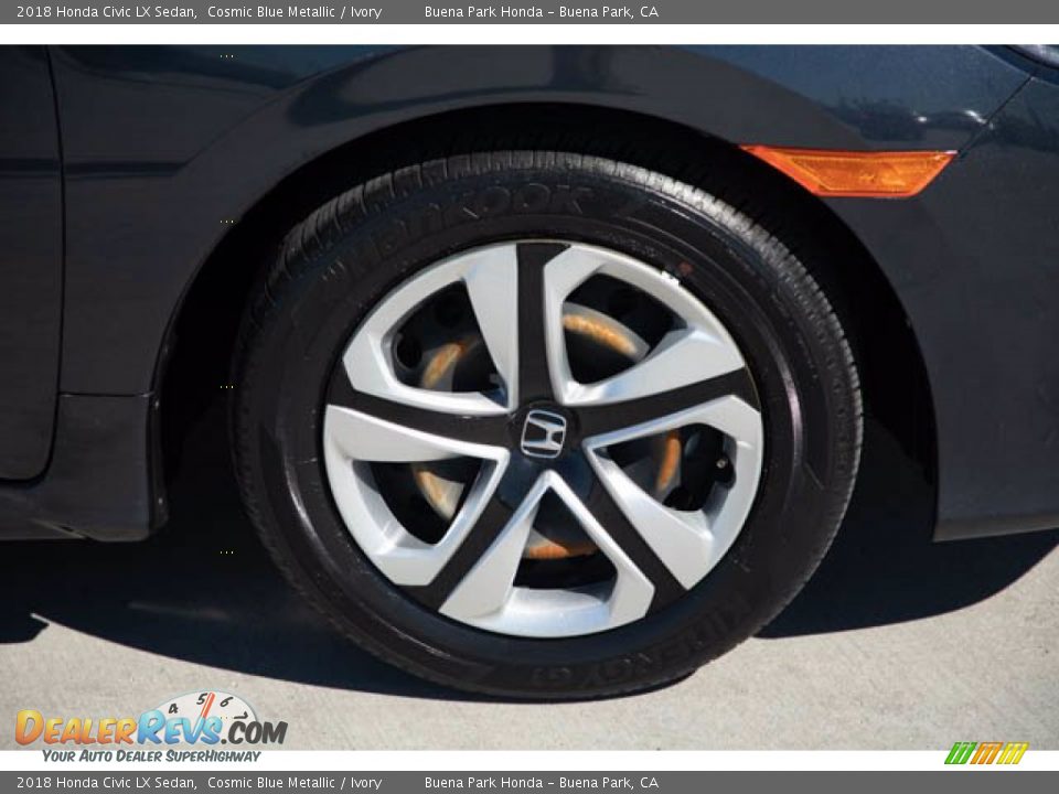 2018 Honda Civic LX Sedan Cosmic Blue Metallic / Ivory Photo #36