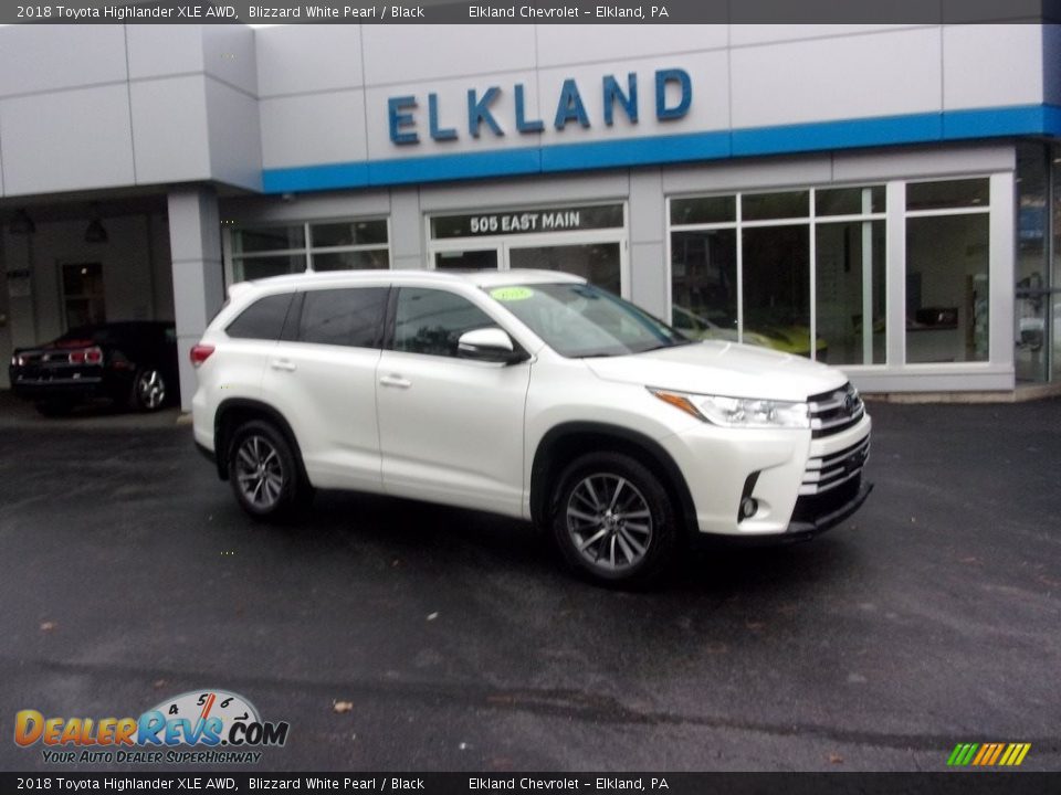 2018 Toyota Highlander XLE AWD Blizzard White Pearl / Black Photo #1
