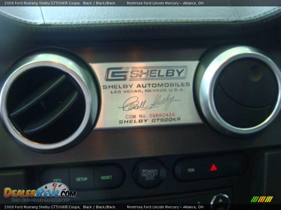 2009 Ford Mustang Shelby GT500KR Coupe Black / Black/Black Photo #11