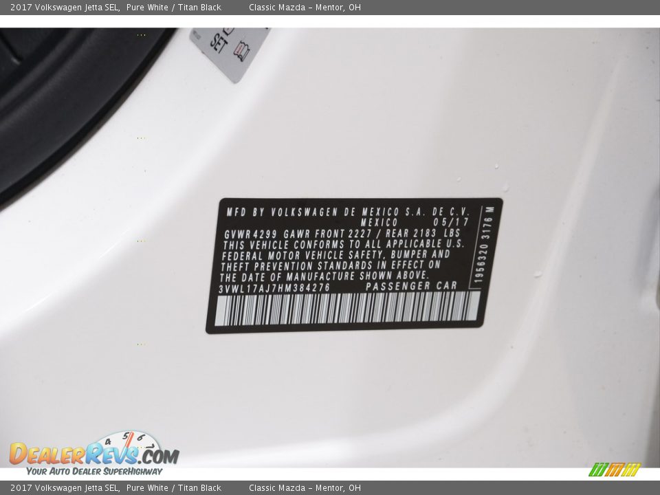 2017 Volkswagen Jetta SEL Pure White / Titan Black Photo #18