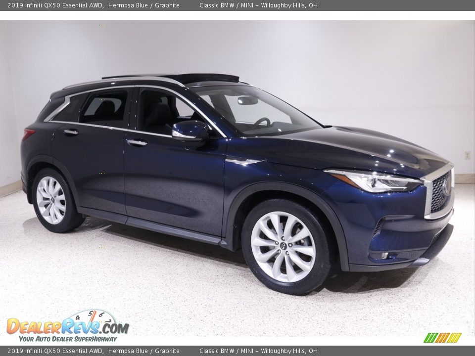 2019 Infiniti QX50 Essential AWD Hermosa Blue / Graphite Photo #1