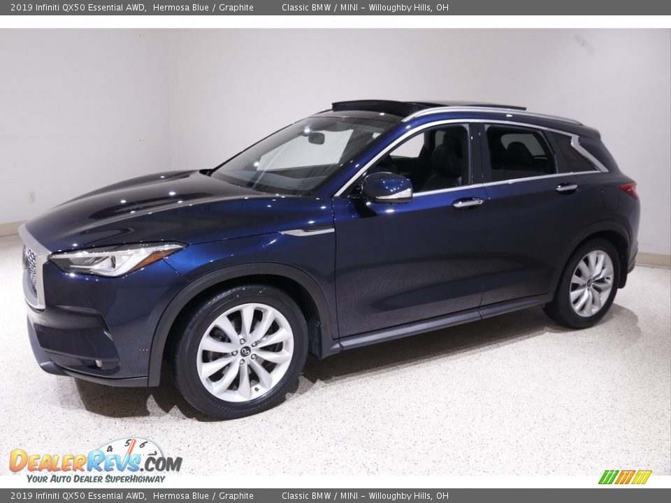 2019 Infiniti QX50 Essential AWD Hermosa Blue / Graphite Photo #3