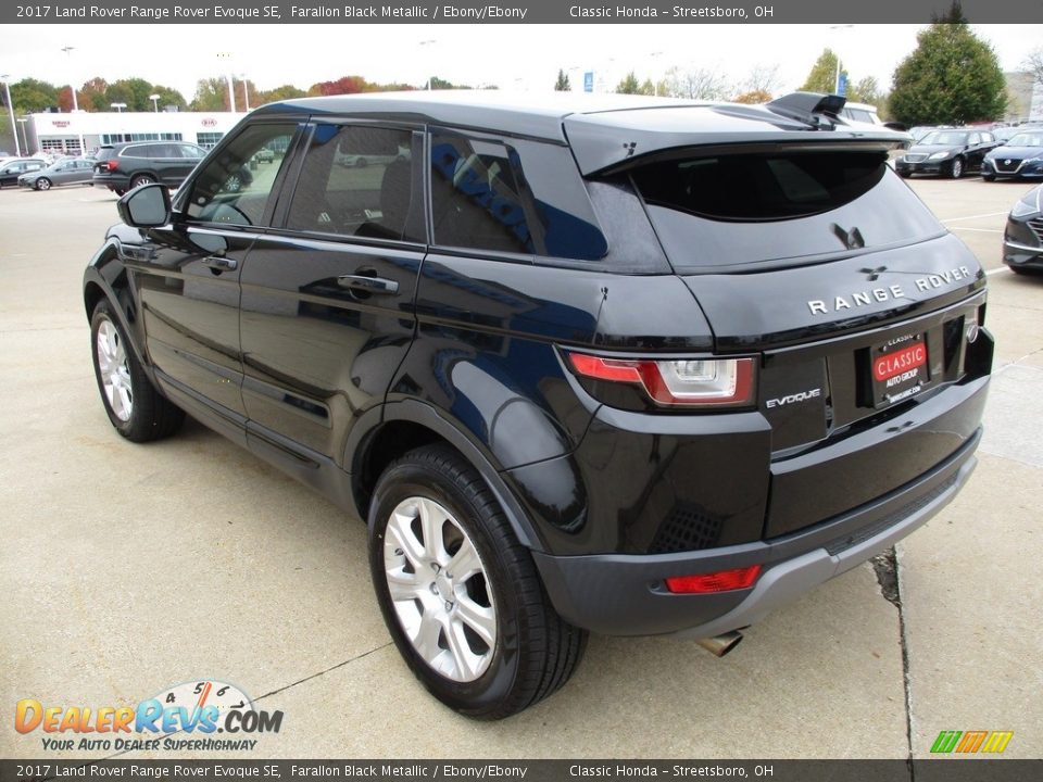 2017 Land Rover Range Rover Evoque SE Farallon Black Metallic / Ebony/Ebony Photo #10