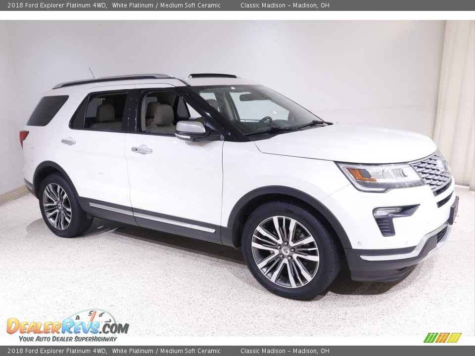 2018 Ford Explorer Platinum 4WD White Platinum / Medium Soft Ceramic Photo #1