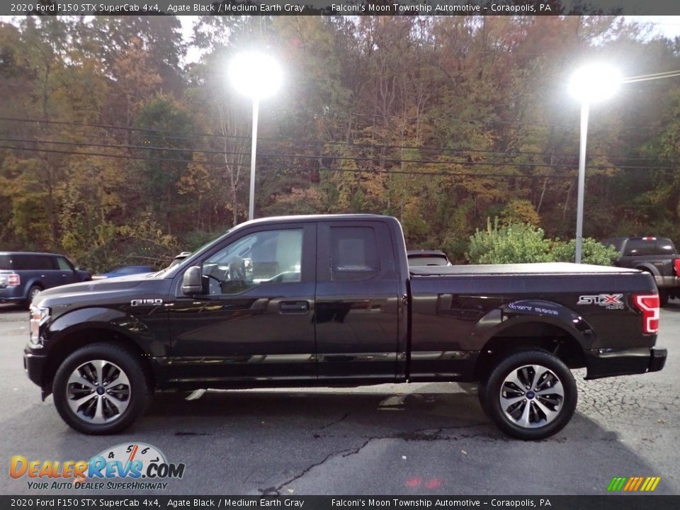 2020 Ford F150 STX SuperCab 4x4 Agate Black / Medium Earth Gray Photo #5