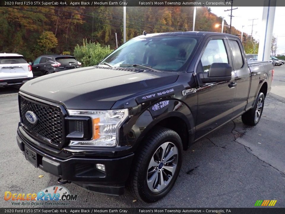 2020 Ford F150 STX SuperCab 4x4 Agate Black / Medium Earth Gray Photo #6