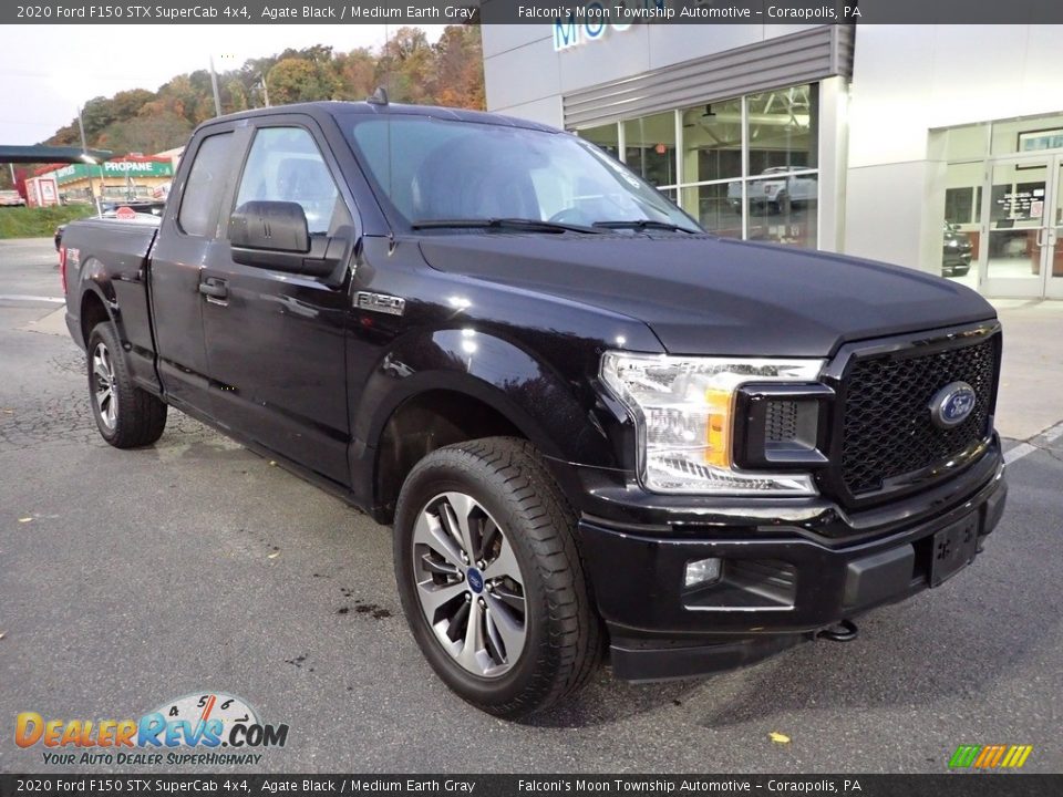 2020 Ford F150 STX SuperCab 4x4 Agate Black / Medium Earth Gray Photo #8