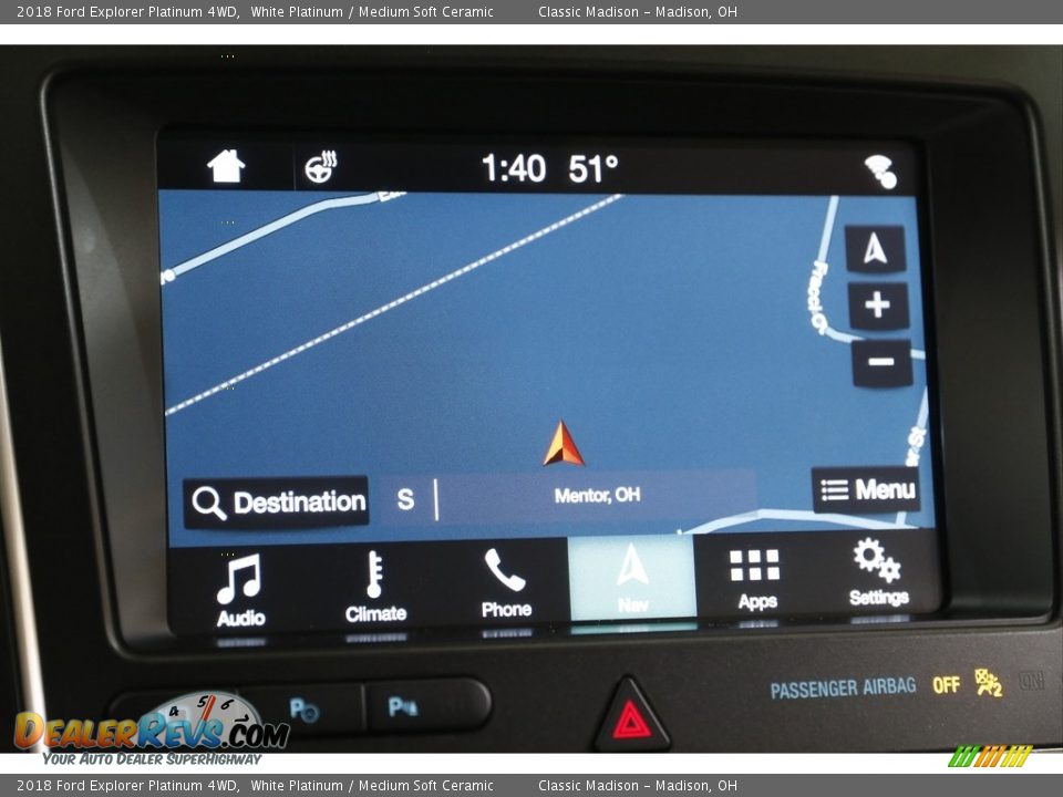 2018 Ford Explorer Platinum 4WD White Platinum / Medium Soft Ceramic Photo #14