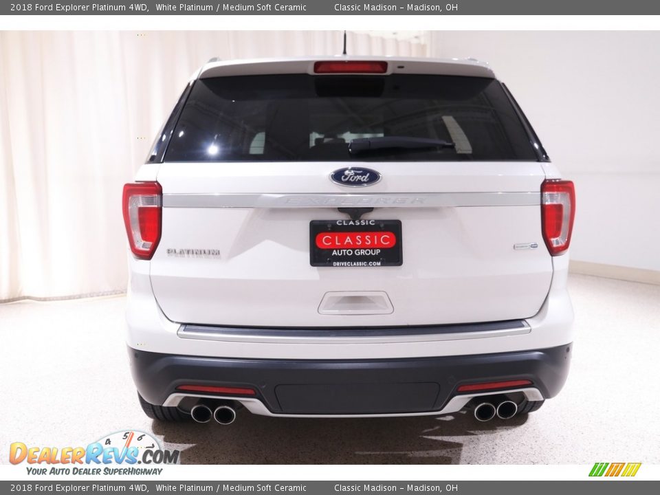 2018 Ford Explorer Platinum 4WD White Platinum / Medium Soft Ceramic Photo #23