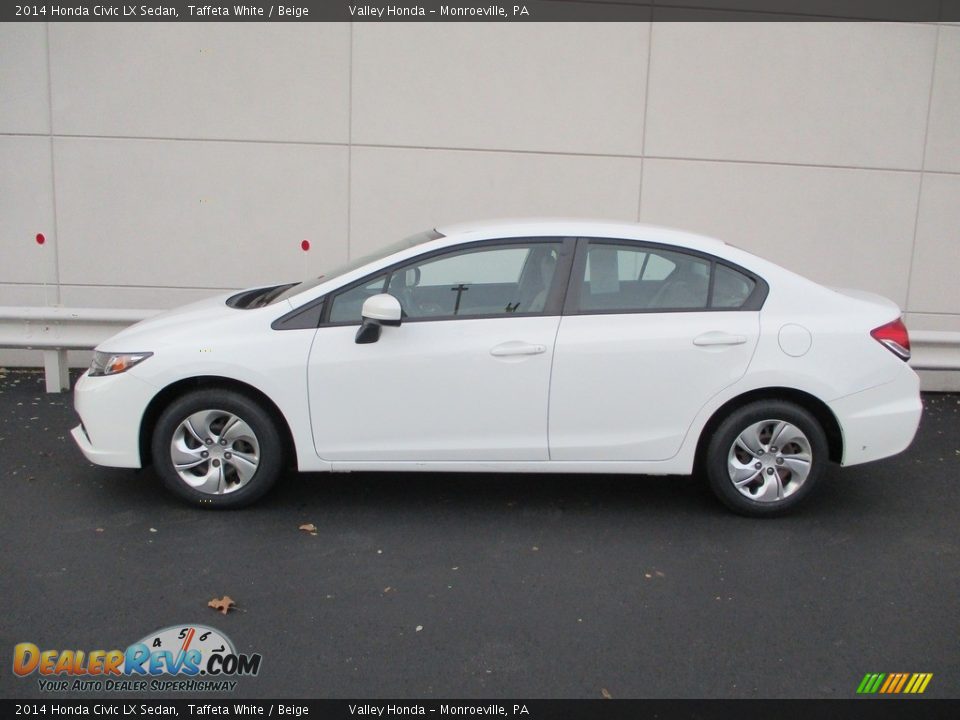 2014 Honda Civic LX Sedan Taffeta White / Beige Photo #2