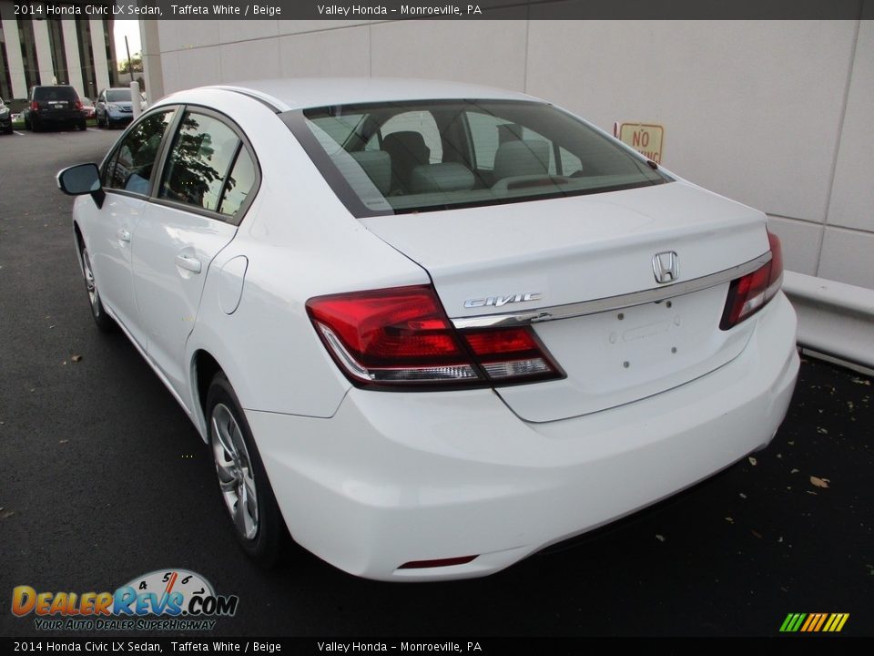 2014 Honda Civic LX Sedan Taffeta White / Beige Photo #3