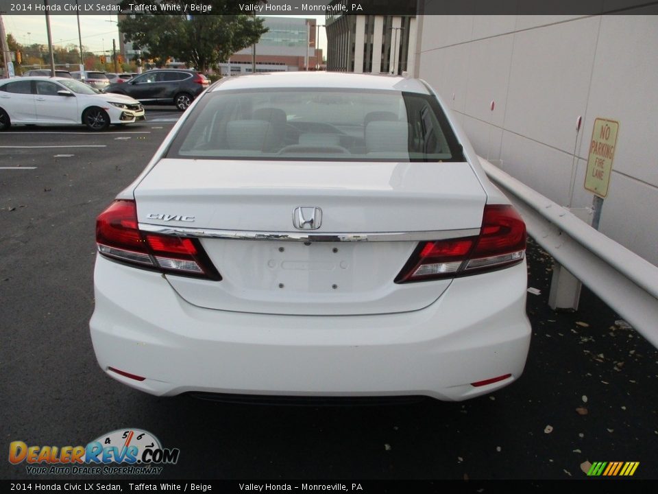 2014 Honda Civic LX Sedan Taffeta White / Beige Photo #4