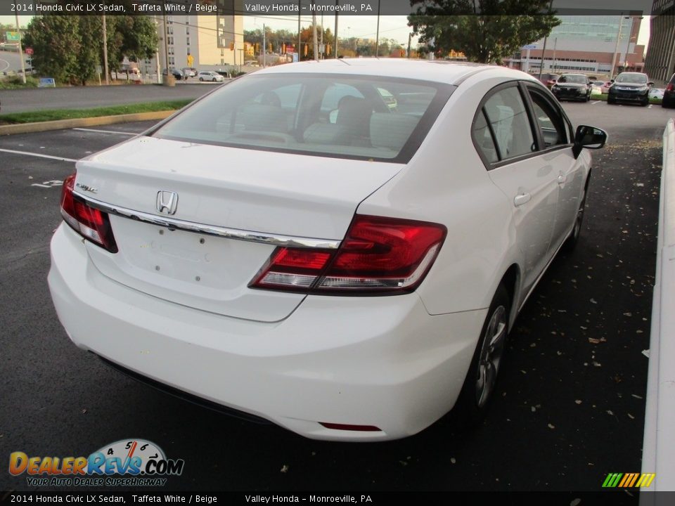 2014 Honda Civic LX Sedan Taffeta White / Beige Photo #5