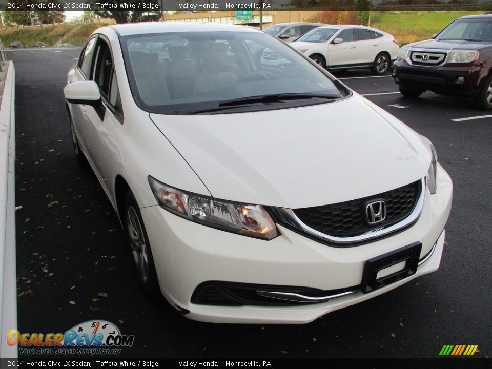 2014 Honda Civic LX Sedan Taffeta White / Beige Photo #7