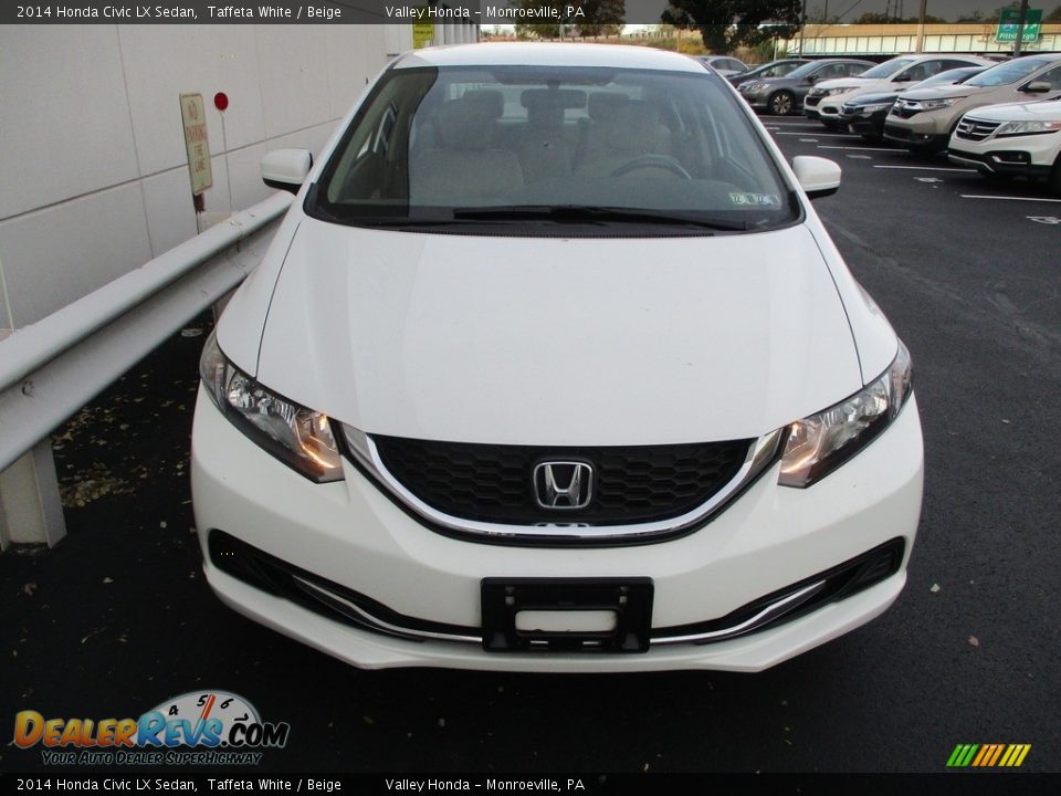 2014 Honda Civic LX Sedan Taffeta White / Beige Photo #8