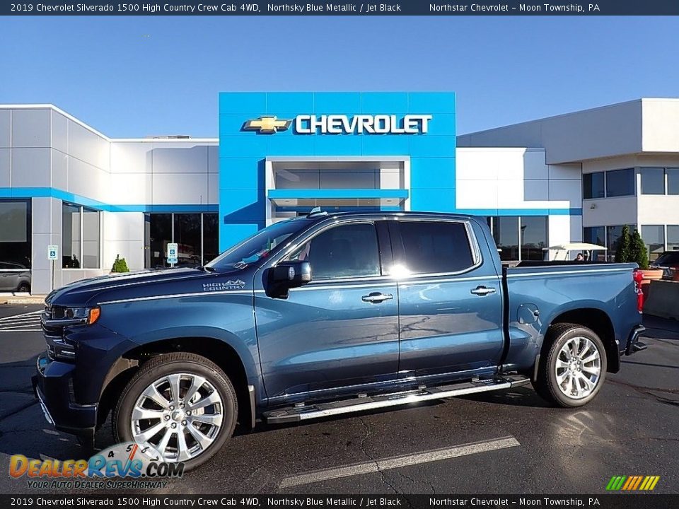 2019 Chevrolet Silverado 1500 High Country Crew Cab 4WD Northsky Blue Metallic / Jet Black Photo #1