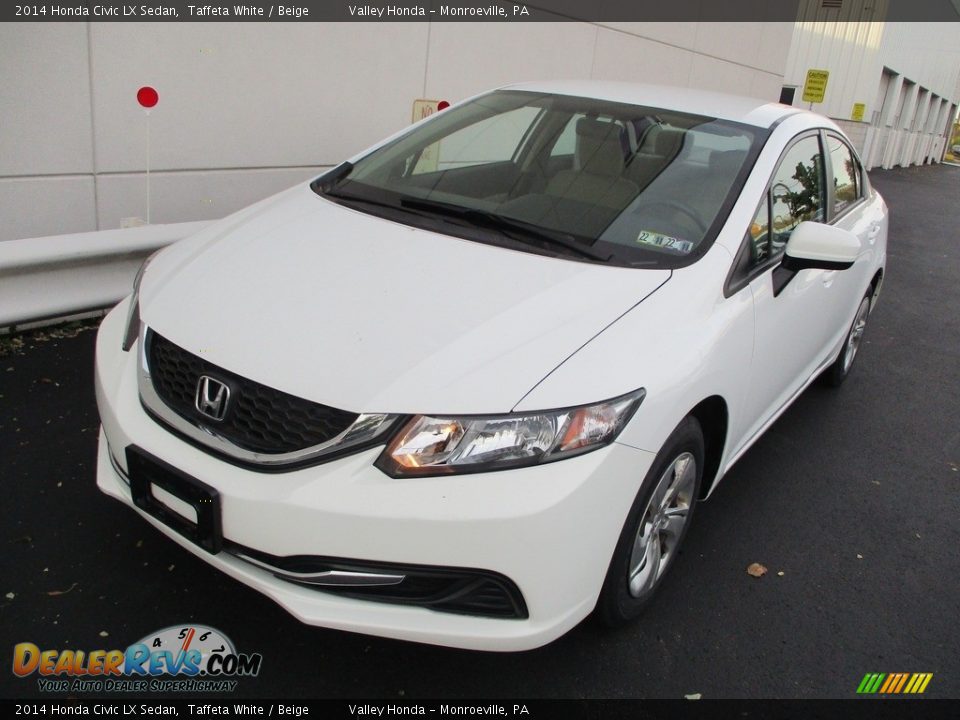 2014 Honda Civic LX Sedan Taffeta White / Beige Photo #9