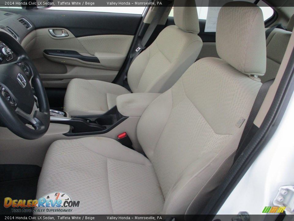 2014 Honda Civic LX Sedan Taffeta White / Beige Photo #11