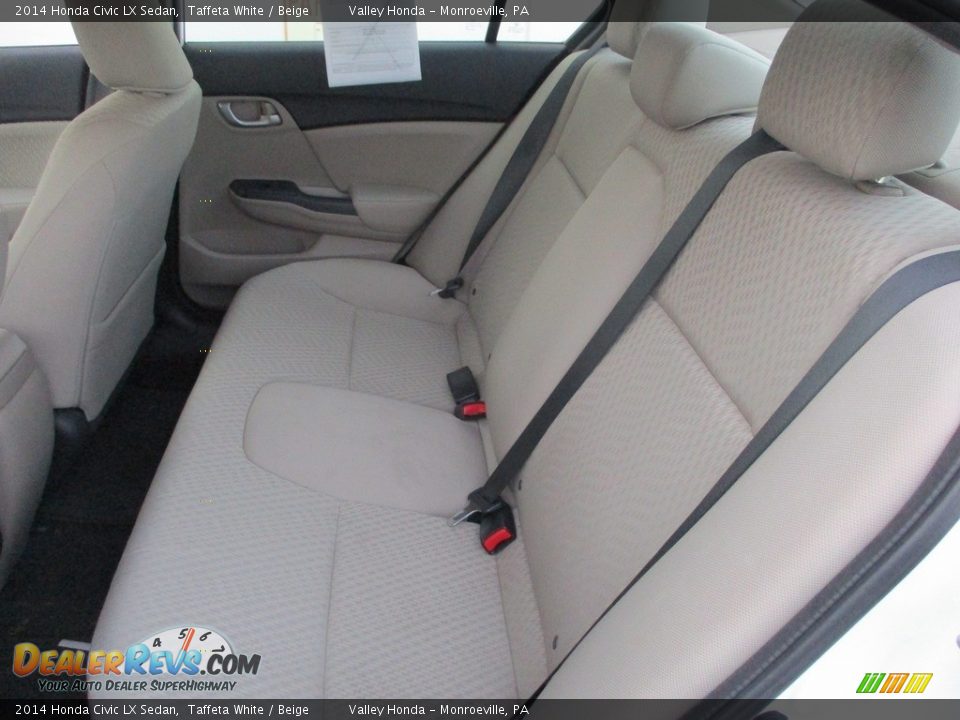 2014 Honda Civic LX Sedan Taffeta White / Beige Photo #12