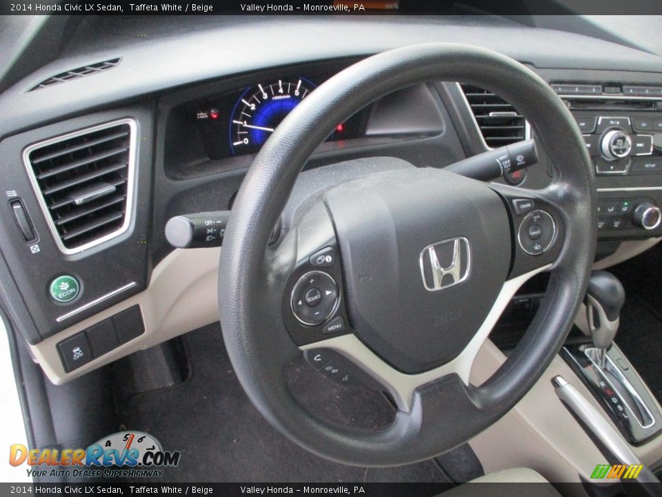 2014 Honda Civic LX Sedan Taffeta White / Beige Photo #13