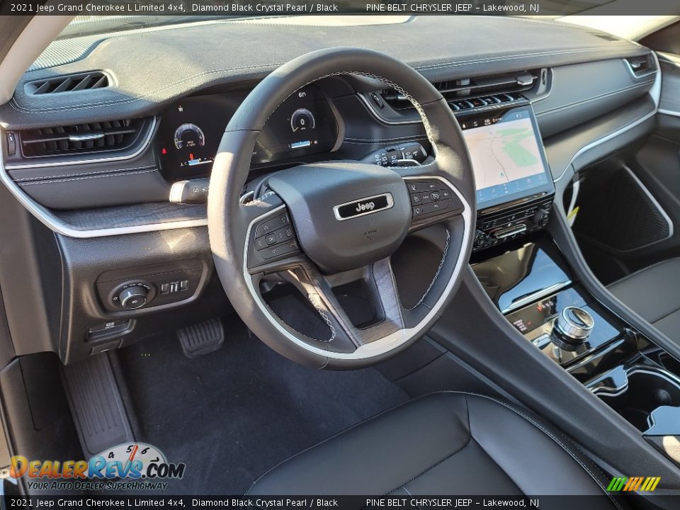 2021 Jeep Grand Cherokee L Limited 4x4 Diamond Black Crystal Pearl / Black Photo #14