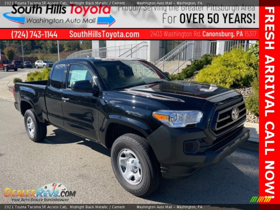 2021 Toyota Tacoma SR Access Cab Midnight Black Metallic / Cement Photo #1