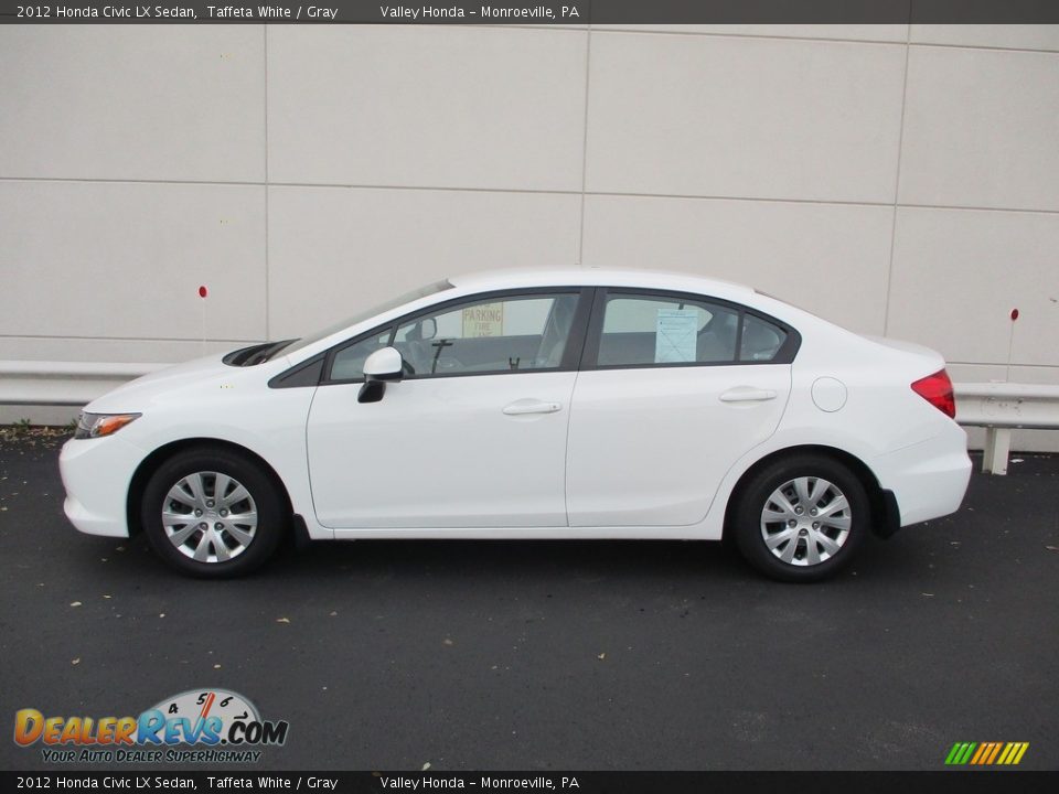 2012 Honda Civic LX Sedan Taffeta White / Gray Photo #2