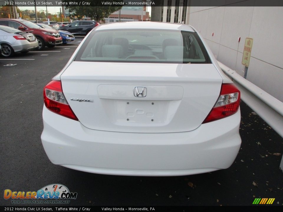 2012 Honda Civic LX Sedan Taffeta White / Gray Photo #4