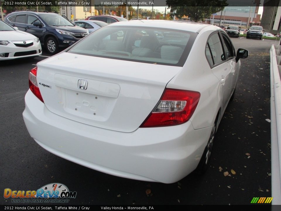 2012 Honda Civic LX Sedan Taffeta White / Gray Photo #5
