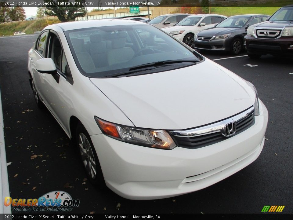 2012 Honda Civic LX Sedan Taffeta White / Gray Photo #7