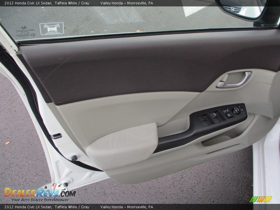 2012 Honda Civic LX Sedan Taffeta White / Gray Photo #10