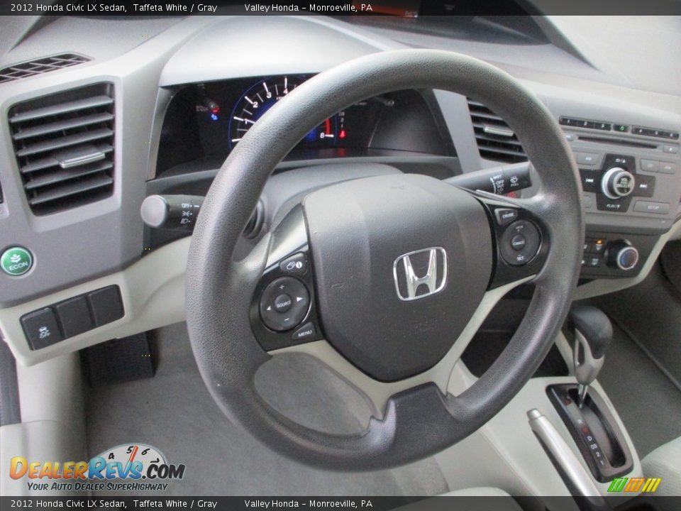 2012 Honda Civic LX Sedan Taffeta White / Gray Photo #13