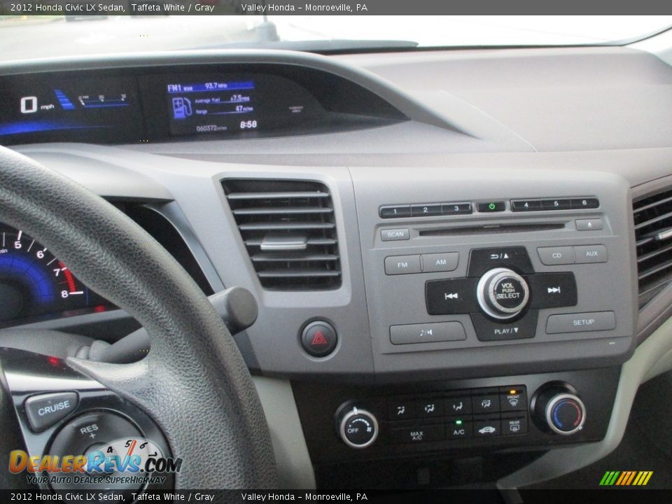 2012 Honda Civic LX Sedan Taffeta White / Gray Photo #14