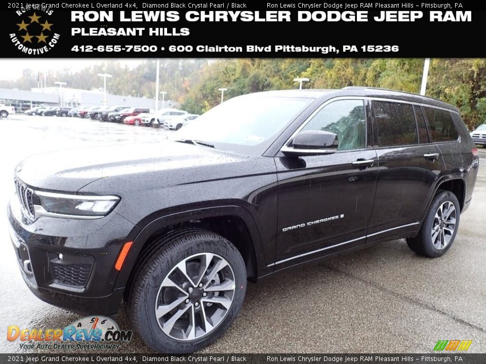 2021 Jeep Grand Cherokee L Overland 4x4 Diamond Black Crystal Pearl / Black Photo #1