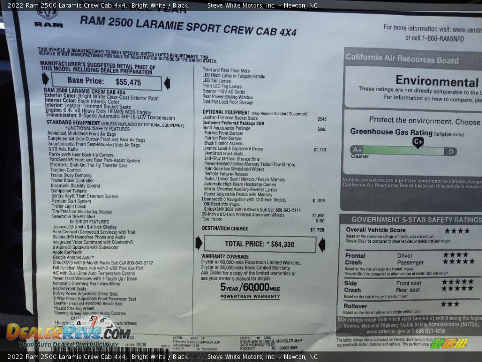 2022 Ram 2500 Laramie Crew Cab 4x4 Bright White / Black Photo #32