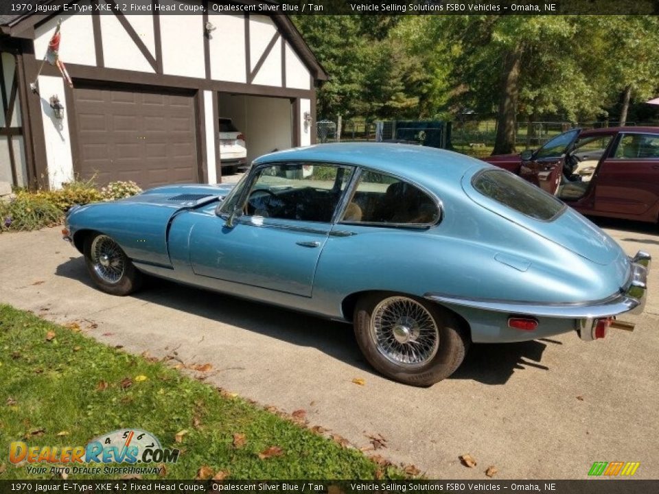 1970 Jaguar E-Type XKE 4.2 Fixed Head Coupe Opalescent Silver Blue / Tan Photo #1