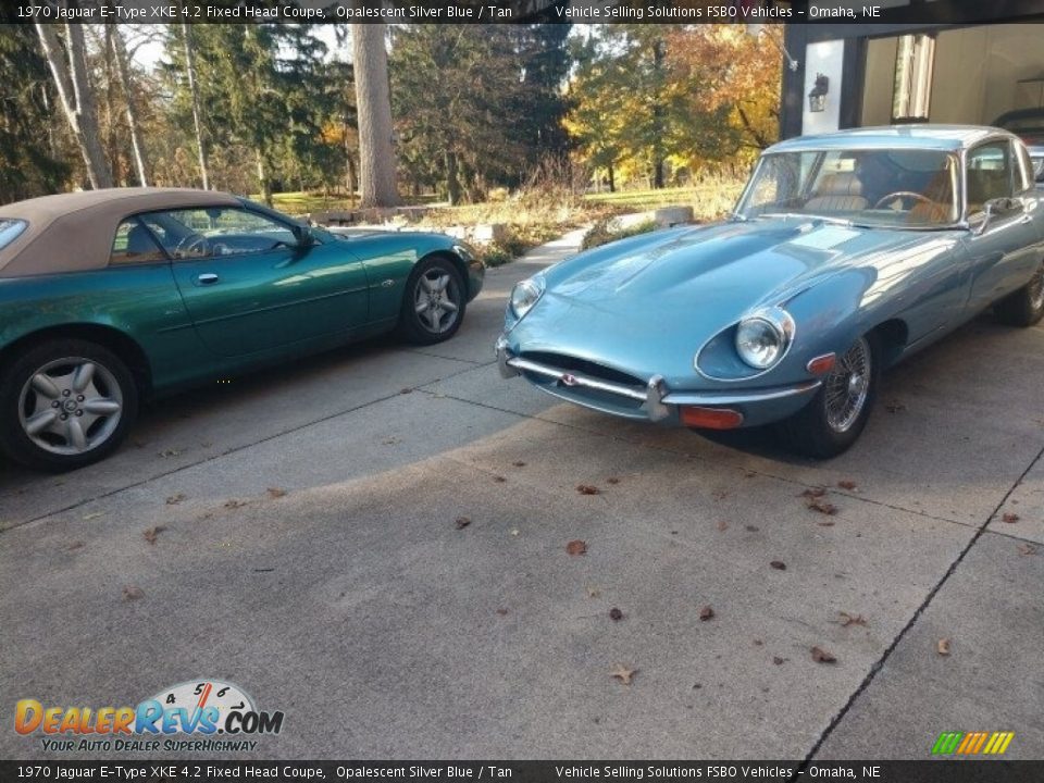 Opalescent Silver Blue 1970 Jaguar E-Type XKE 4.2 Fixed Head Coupe Photo #2