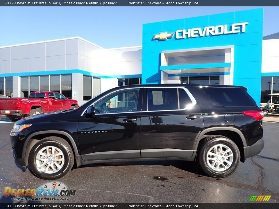 2019 Chevrolet Traverse LS AWD Mosaic Black Metallic / Jet Black Photo #3