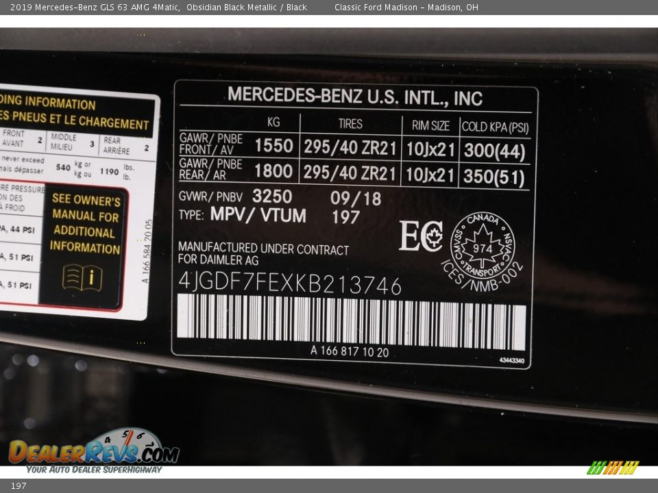 Mercedes-Benz Color Code 197 Obsidian Black Metallic