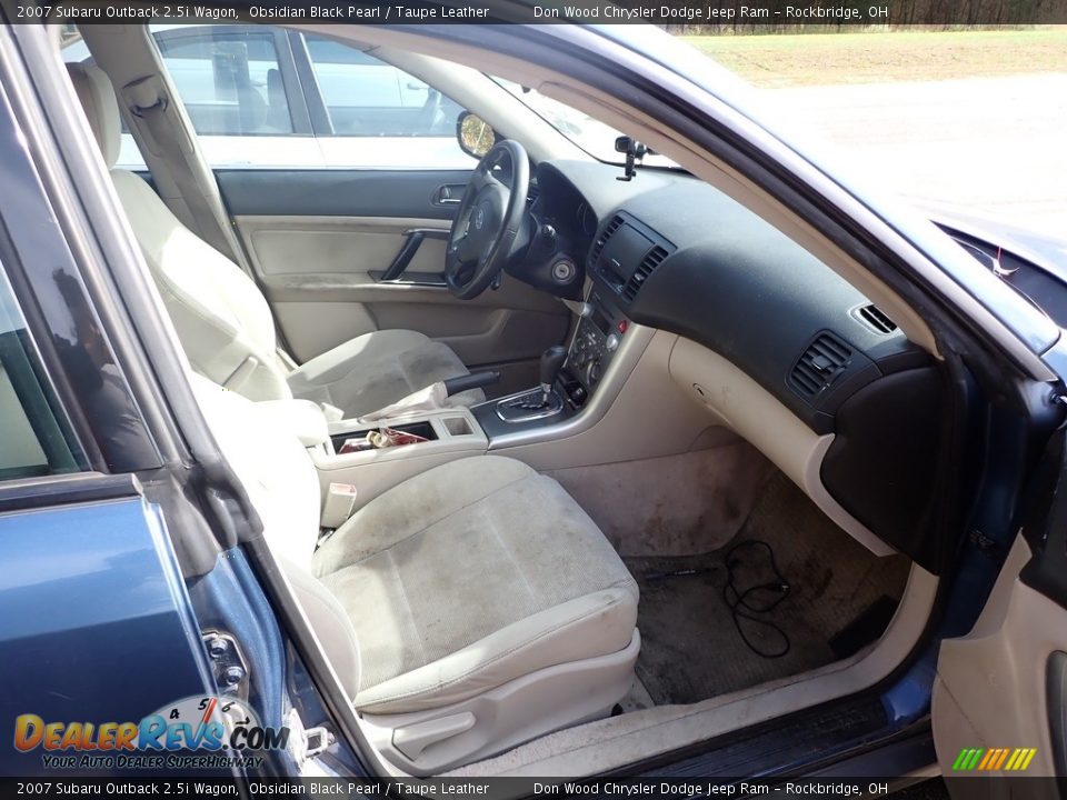 2007 Subaru Outback 2.5i Wagon Obsidian Black Pearl / Taupe Leather Photo #4