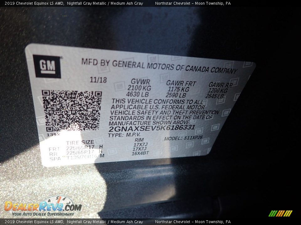 2019 Chevrolet Equinox LS AWD Nightfall Gray Metallic / Medium Ash Gray Photo #28