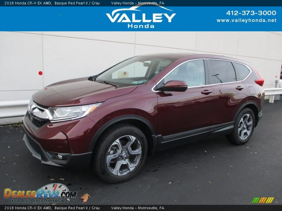 2018 Honda CR-V EX AWD Basque Red Pearl II / Gray Photo #1