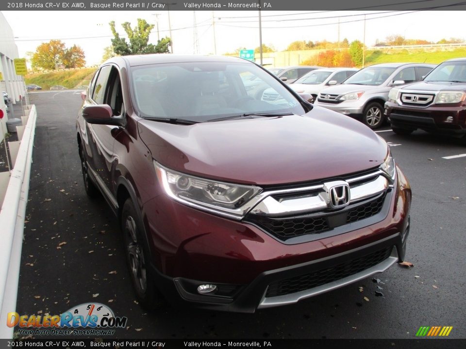 2018 Honda CR-V EX AWD Basque Red Pearl II / Gray Photo #8