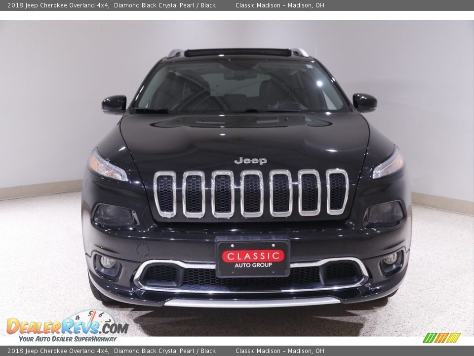 2018 Jeep Cherokee Overland 4x4 Diamond Black Crystal Pearl / Black Photo #2