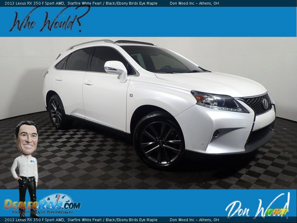 2013 Lexus RX 350 F Sport AWD Starfire White Pearl / Black/Ebony Birds Eye Maple Photo #1